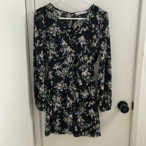A&F Long Sleeve Black/Floral Mini Dress